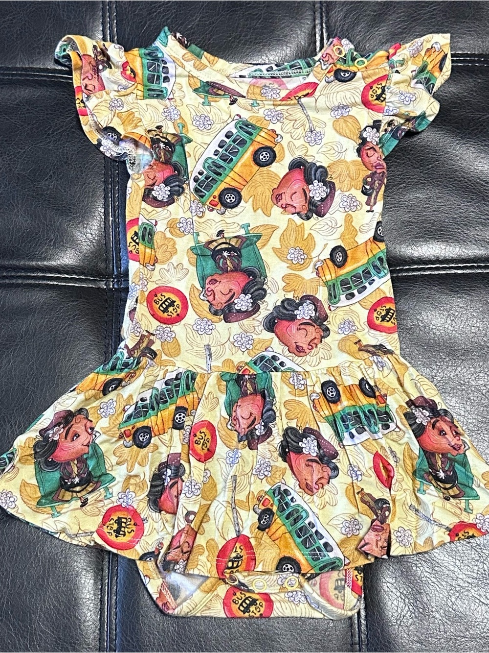 12/18m Posh Peanut Rosa Parks bamboo bodysuit flutter dress